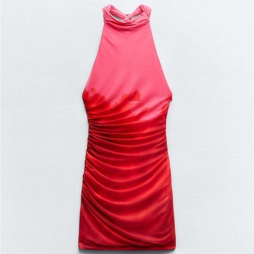 Zara Pink Tulle Halter Dress